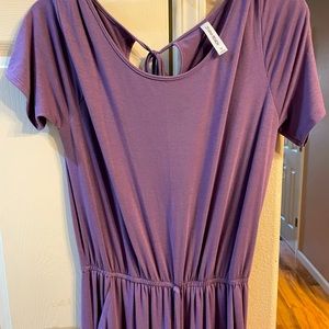Purple jumper romper pants one pc. 1X NWOT Stretch